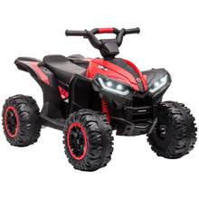 Quad électrique 12v pour enfants rouge et noir avec pneus tout terrain et phares led pour magasins de jouets
