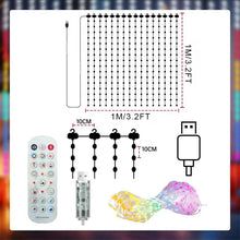 Rideau lumineux connecté de noël à 400 led avec rideau lumineux translucide multicolore de 3,2 pieds usb intégré