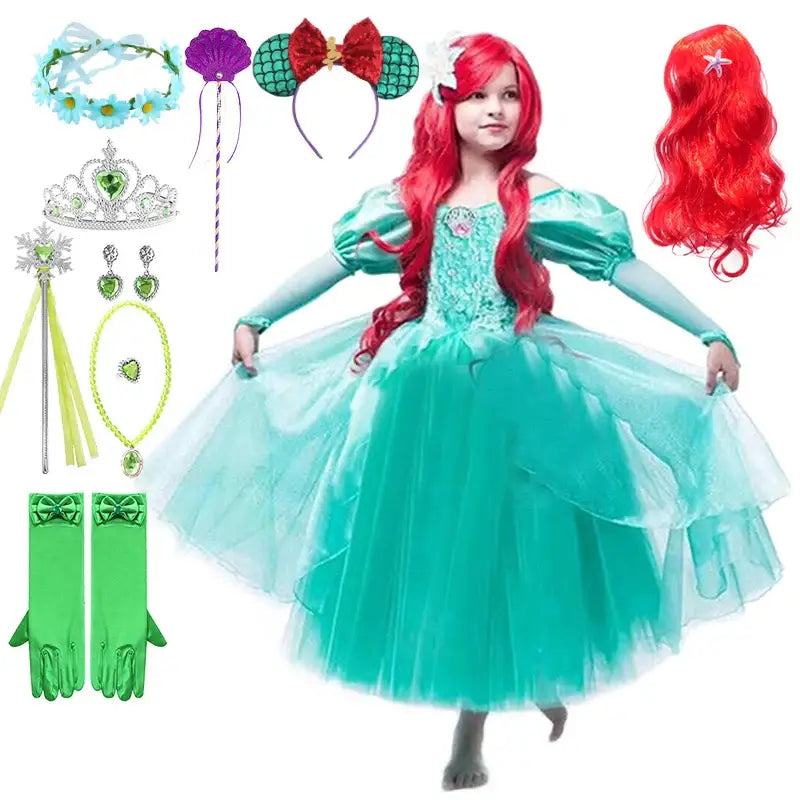 Ariel Costume Dress for Kids, Disney The Little Mermaid Enjouet Ariel Costume Dress for Kids, Disney The Little Mermaid Enjouet
