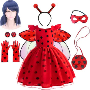 Robe Costume coccinelle héroïne à pois