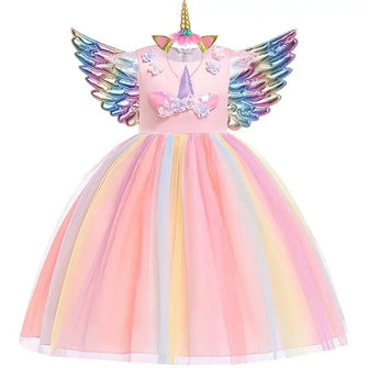 Robe princesse Licorne avec accessoires pour filles -