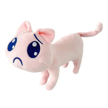 Peluche chat rose needy girl overdose 20 cm avec grands yeux bleus et expression triste