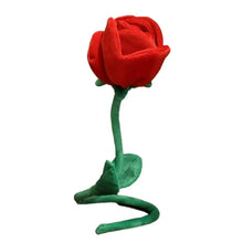 Une rose artificielle géante rouge de 85cm avec tige et feuille verte en tissu doux, roses artificielles géantes
