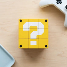 Cube rubiks cube mario bloc point d’interrogation jaune avec design point d’interrogation blanc et coins noirs