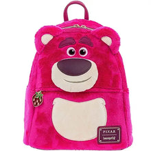 Sac à dos scolaire toy story rose vif en peluche avec visage brodé lotso et épingle fraise pour usage scolaire