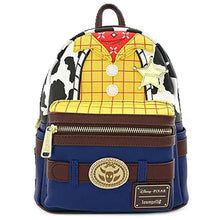 Sac à dos scolaire Toy Story mini en cuir synthétique jaune vif à imprimé vache noire avec base bleue et étoile de shérif dorée