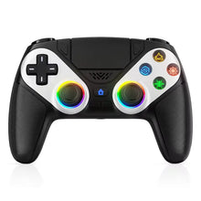 Manette sans fil turpow rgb noire et blanche avec sticks analogiques éclairés arc-en-ciel et boutons colorés compatible ps5 et pc
