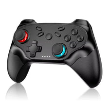 Manette sans fil turpow rh-320 compatible switch avec design ergonomique noir et sticks analogiques rouges et bleus lumineux