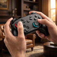 Manette sans fil turpow rh-320 noire avec sticks analogiques rouges et bleus compatible switch et pc ergonomique