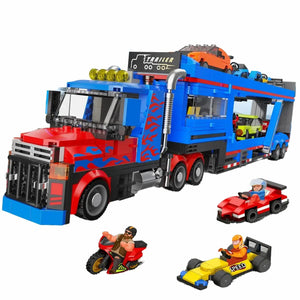 truck transport set with 7 cars