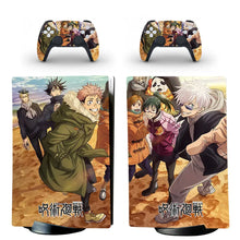 Skin ps5 digital jujutsu kaisen manga avec illustrations vibrantes sur finition mate pour console et manettes