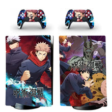 Skin ps5 digital jujutsu kaisen manga avec console et manettes dualsense décorées dartwork animé vibrant