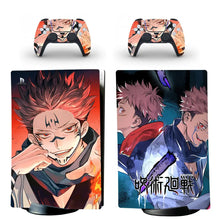 Skin ps5 digital jujutsu kaisen manga avec manettes dualsense décorées de personnages vibrants et colorés