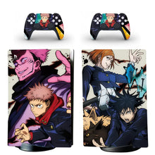 Skin ps5 digital jujutsu kaisen manga avec art coloré de personnages sur console et manette dualsense