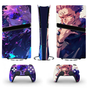 Skin PS5 Pro sorciers manga pour console et manettes