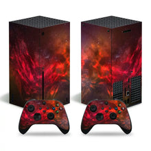 Skin xbox series x motifs colorés rouge et noir aspect nébuleuse pour console et manettes xbox series x