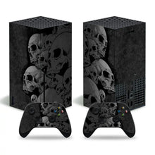 Skin xbox series x motifs skulls noirs avec finition mate pour console et manettes xbox series