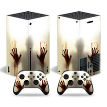 Skin xbox series x avec motifs géométriques et main ensanglantée pour console et manettes xbox series