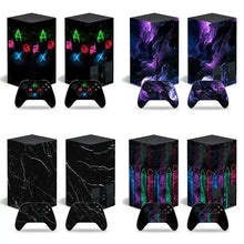 Skin xbox series x avec motifs graphiques néon cosmos marbre et boutons rétro pour consoles et manettes gaming