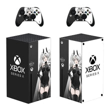 Skin xbox series x noir et blanc avec motifs gaming animés pour console et manettes assorties