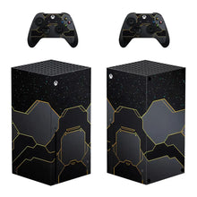 Skin xbox series x noir avec motifs gaming dorés étoiles pour console et manettes xbox series pour gamers