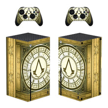 Skin xbox series x motifs gaming assassins creed syndicate or et crème avec design cadran pour console et manettes