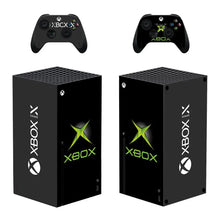 Skin xbox series x motifs gaming avec console noire matte et logo xbox vert lumineux plus skins manettes assortis