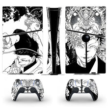 Skin ps5 slim digital jujutsu kaisen en vinyle noir et blanc avec art détaillé pour console ps5 slim et manettes