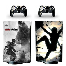 Skin ps5 standard tomb raider noir et blanc pour console et manettes avec design rise of the tomb raider