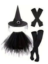 Chapeau de sorcière halloween noir avec boucle argentée et ornements scintillants pour déguisement halloween sorcière