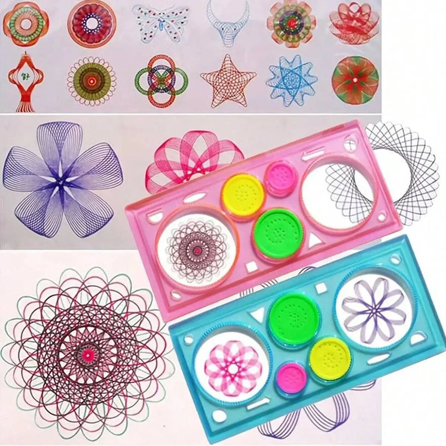 Spirographe – Lot De 28 Pièces Avec 22 Roues Et 3 Stylos – Dessin En Spirale Pour Enfants Dès 4, 5, 6, 7 Et 8 Ans