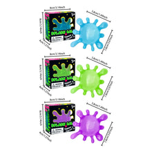 Balle anti-stress splash colorée translucide en plastique bleu vert violet idéale pour déguisement carnaval et magasins de jouets