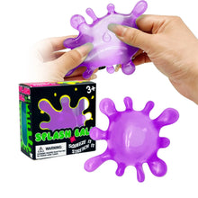 Balle anti-stress splash splatoon violette translucide en matière souple et brillante, idéale magasins de jouets et déguisement carnaval