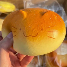 Squishy créature de la forêt en forme de petit pain orange dégradé avec paillettes, stress ball douce et squishy