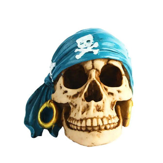 Statue Crâne avec Turban bleu Pirate - Enjouet