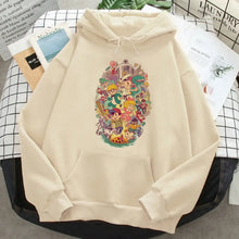 Sweatshirt à capuche cream avec capuche earthbound et impression pixel art de personnages animés