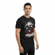 T-shirt anime gachiakuta coton premium noir manches courtes avec graphisme dynamique fuchinashi blanc et rouge