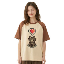T-shirt Chat Coeur Pixel - Enjouet
