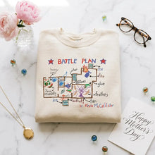Sweatshirt beige en coton avec plan battle plan unisexe coloré et dessin à la main incluant glace feu et plumes