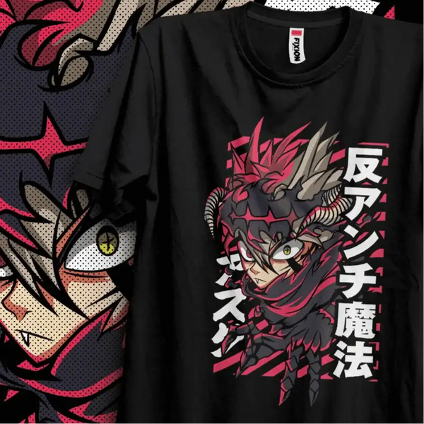Black Clover T-shirt made of cotton for anime Enjouet