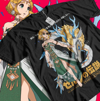 T-shirt Coton Legend of Zelda Princesse et Dragon - Enjouet