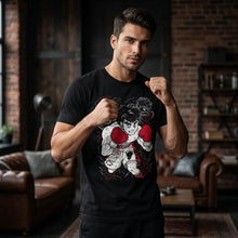 T-shirt club de boxe manga en coton noir avec un graphisme audacieux d un boxeur anime aux gants rouges t-shirt hajime