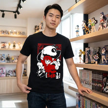 T-shirt anime ranma noir avec un design illustré audacieux rouge et blanc des personnages de anime ranma excellente idée
