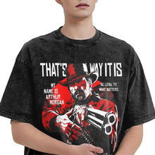 T-shirt western effet délavé noir en coton avec graphisme rouge et blanc d arthur morgan de red dead redemption et texte thats the way it is