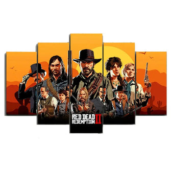 Tableaux 5 Pièces Red Dead Redemption 2 - Enjouet