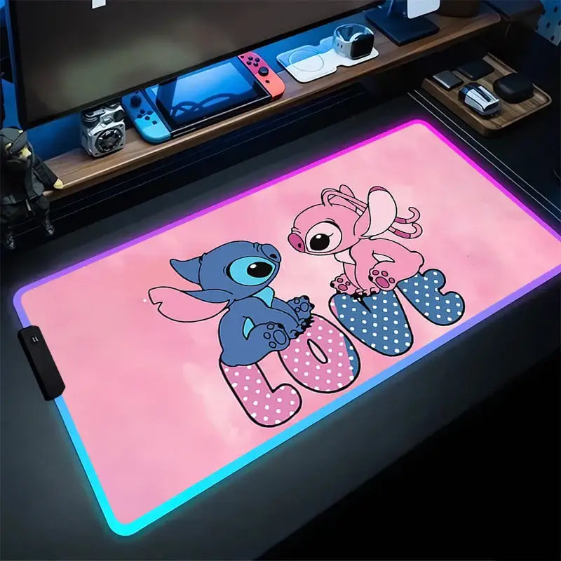 Tapis de souris LED RGB Stitch Love Angel