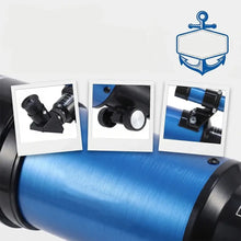 Télescope réfracteur bleu métallique 70 mm pour débutants avec lentille zénithale et support smartphone ajustable