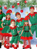 Tenue de fête de noël Costume elfe vert pour famille -