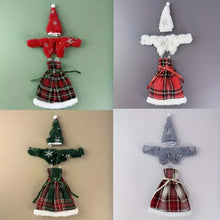 Tenues de noël pour poupée 30 cm en plaid rouge vert gris avec fourrure blanche pour magasins de jouets carnaval