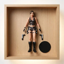 Figurine tomb raider underworld lara croft en plastique noir avec tenue détaillée, bottes et accessoires